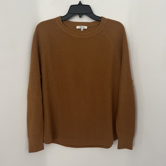 Madewell Sweaters - Madewell Women's Sweater Medium Burnt Orange Waffle Knit Pullover Minimalist